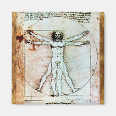 Het Antiek perkamentegment VITRUVIAN MAN Magneet (Voorkant)
