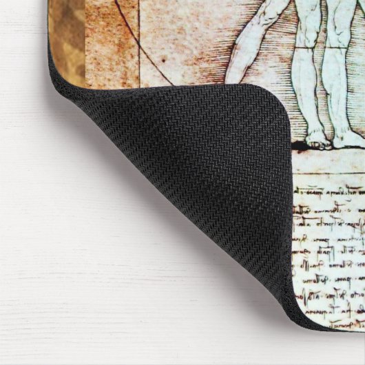 Het Antiek perkamentegment VITRUVIAN MAN Muismat (Hoek)