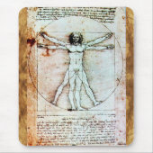 Het Antiek perkamentegment VITRUVIAN MAN Muismat (Voorkant)