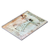 Het Antiek perkamentegment VITRUVIAN MAN Notitieboek (Linkerzijde)