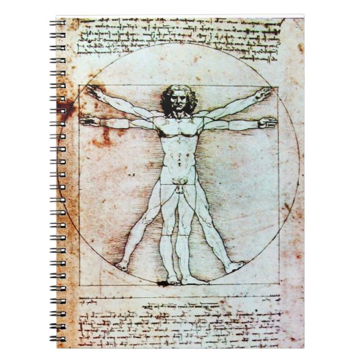 Het Antiek perkamentegment VITRUVIAN MAN Notitieboek (Voorkant)
