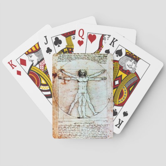 Het Antiek perkamentegment VITRUVIAN MAN Pokerkaarten (Achterkant)