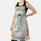 Het Antiek perkamentegment VITRUVIAN MAN Schort (Insitu)