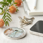 Het Antiek perkamentegment VITRUVIAN MAN Sleutelhanger (Zijkant)