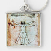 Het Antiek perkamentegment VITRUVIAN MAN Sleutelhanger (Voorkant)