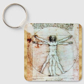 Het Antiek perkamentegment VITRUVIAN MAN Sleutelhanger (Voorkant)