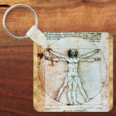 Het Antiek perkamentegment VITRUVIAN MAN Sleutelhanger (Voorkant)