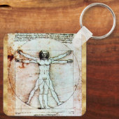 Het Antiek perkamentegment VITRUVIAN MAN Sleutelhanger (Achterkant)