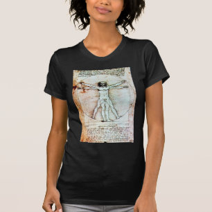 Het Antiek perkamentegment VITRUVIAN MAN T-shirt