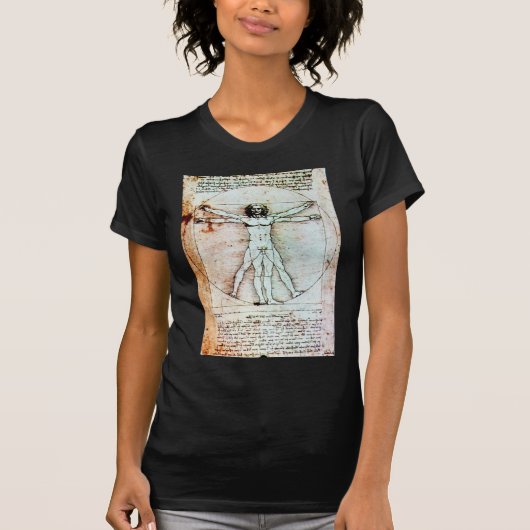 Het Antiek perkamentegment VITRUVIAN MAN T-shirt (Voorkant)