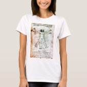 Het Antiek perkamentegment VITRUVIAN MAN T-shirt (Voorkant)
