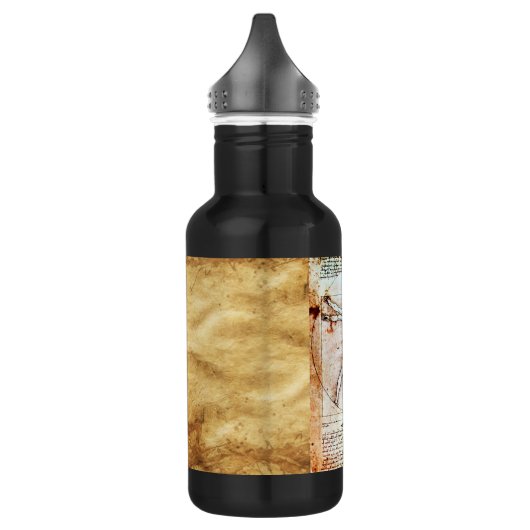 Het Antiek perkamentegment VITRUVIAN MAN Waterfles (Links)