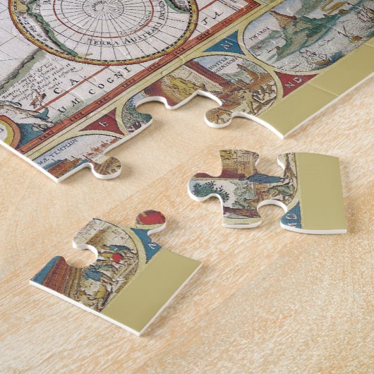 Het antiek raadsel van de Wereldkaart Legpuzzel (Zijkant)