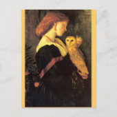 Het antiek schilderen van de Uil van de Briefkaart (Voorkant)