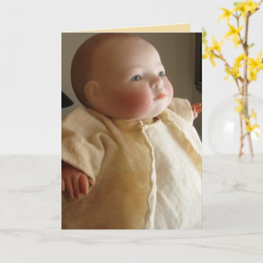 Het antiek tot ziens Personaliseerbare Wenskaart Kaart (Gele Bloem)