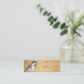 Het antiek Visitekaartje van de Vogel miniVisiteka Contactkaartje (Staand voorkant)