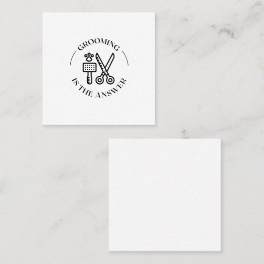 Het antwoord aanwakkeren vierkante visitekaartje (Voorkant / Achterkant)