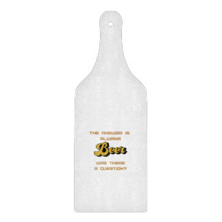Het antwoord is altijd bier op een snijplank
