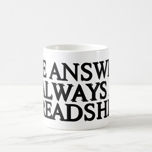 Het antwoord is altijd een spreadsheet koffiemok (Center)