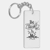 Het antwoord is geen grappig citaat sleutelhanger (Voorkant Links)