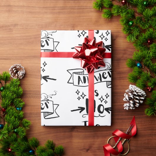 Het antwoord is geen grappige quote cadeaupapier (Feestdagen Geschenken)