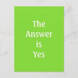 Het antwoord is ja lime groen typografie Briefkaar Briefkaart