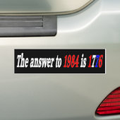 Het antwoord op 1984 bumpersticker (Op auto)