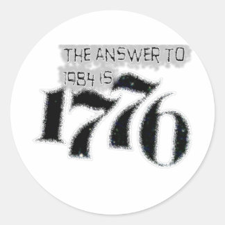 Het antwoord op 1984 is 1776 ronde sticker