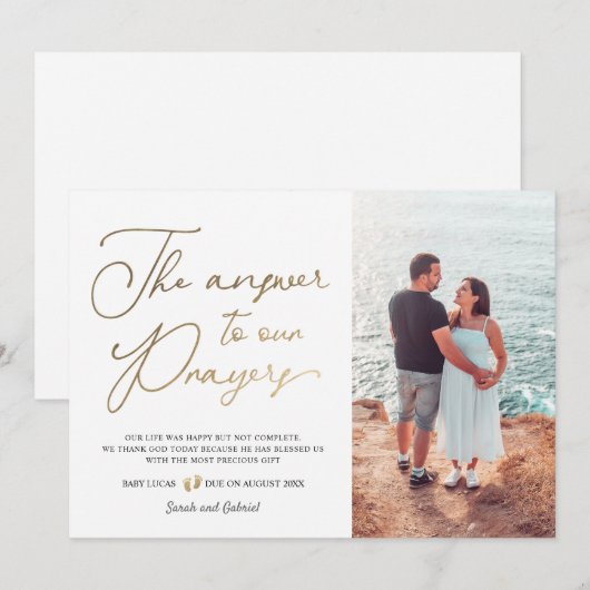 Het antwoord op de zwangerschap van onze gebedden aankondiging (Voorkant / Achterkant)