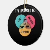 Het antwoord op het leven in het universum keramisch ornament (Links)