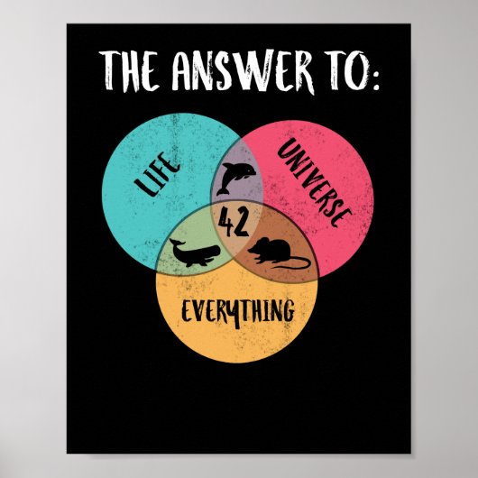Het antwoord op het leven in het universum poster (Voorkant)