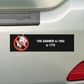 Het antwoord op vraag 1984 is 1776 bumpersticker (Op auto)