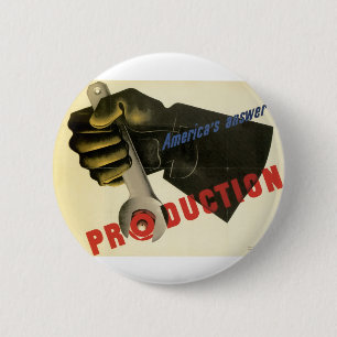 Het Antwoord van Amerika! Productie Ronde Button 5,7 Cm