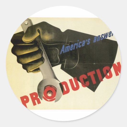 Het antwoord van Amerika! Productie Ronde Sticker (Voorkant)
