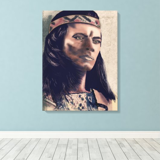 Het Apache-schilderij Canvas Afdruk (Insitu (Houten vloer))