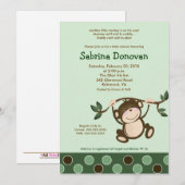 Het apen Spel in Groen baby shower nodigt 5 x7 uit Kaart (Voorkant / Achterkant)
