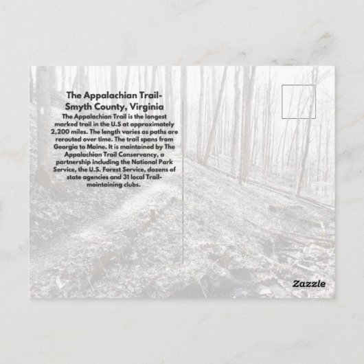 Het Appalachian Trail Briefkaart (Achterkant)