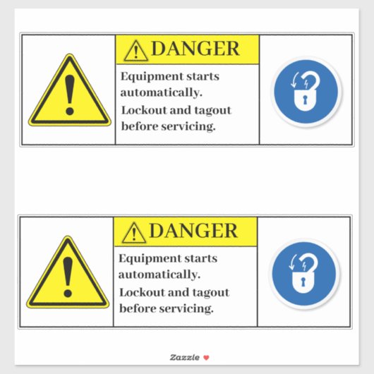Het Apparatuur van het gevaar begint automatisch E Sticker (Vel)