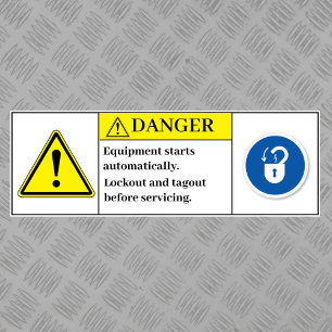 Het Apparatuur van het gevaar begint automatisch E Sticker