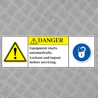 Het Apparatuur van het gevaar begint automatisch E Sticker