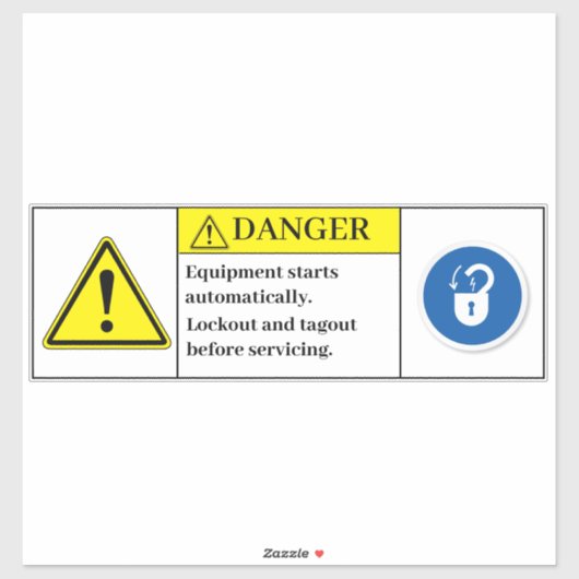 Het Apparatuur van het gevaar begint automatisch E Sticker (Vel)