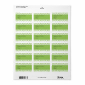 Het appelgroene Adresetiket van het Huwelijk van Etiket (Full Sheet)