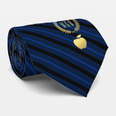 Het Apple Monogram van de leraar Deep Blue Striped Stropdas (Opgerold)