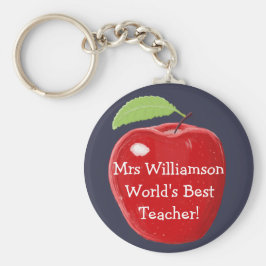 Het Apple-schilderen van 's werelds beste leraar Sleutelhanger