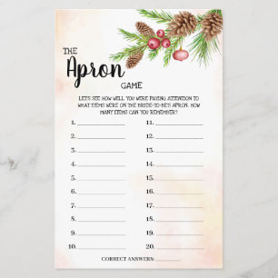 Het Apron Game Kerst Bruidsfeest Spelkaart Flyer