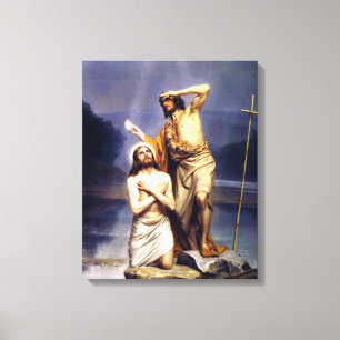 Het aptisme van Christus Canvas Afdruk