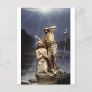 Het aptisme van Christus door Carl Bloch Briefkaart