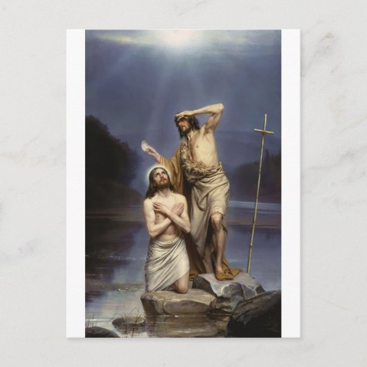 Het aptisme van Christus door Carl Bloch Briefkaart (Voorkant)