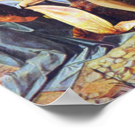 Het aptisme van Christus door Leonardo da Vinci Poster (Hoek)