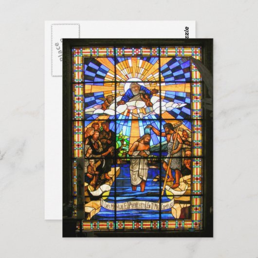 Het aptisme van Christus - Glas in lood - Briefkaa Briefkaart (Voorkant / Achterkant)